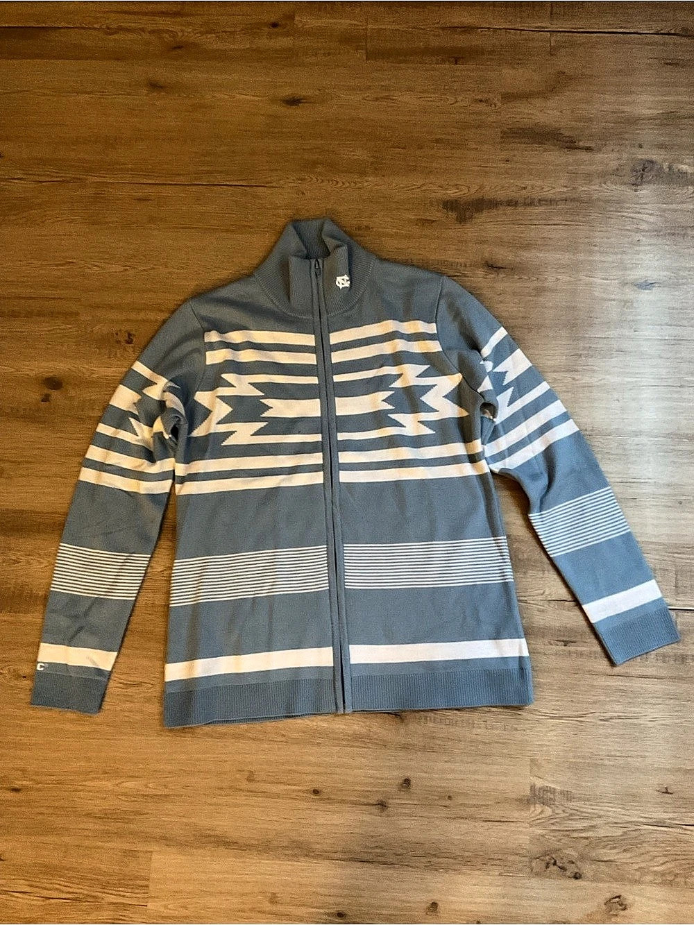 Emerson Street Clothing Co. UNC Tar Heels Full Zip Aztec Geometric Knit Sweater